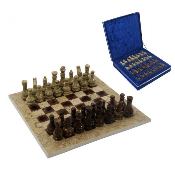 Шахматы (ракушечник/мрамор) 25х25см 
